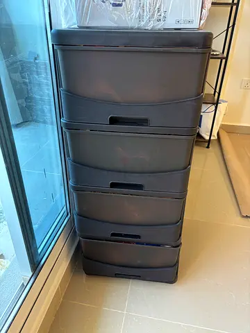 Tall4 Drawer Plastic Storage Organizer - Dark Brown