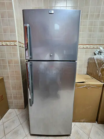 Stainless Steel Double-Door Refrigerator - Good Working Condition