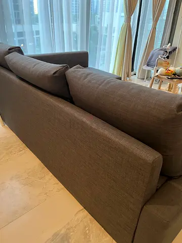3-seater grey fabric sofa in good condition