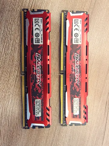 Pair of Crucial Ballistix Red Desktop RAM 16GB Each (2x16GB)