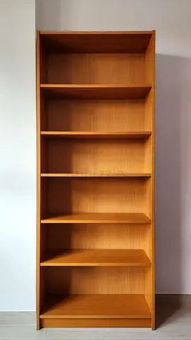 Light wood 6-compartment bookshelf / display shelf