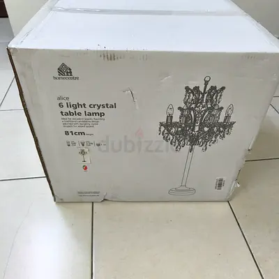 Crystal Table Lamp with Gold Base — Decorative Bedside Lamp