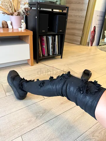 RICK OWENS black leather boots, excellent condition, collectible piece