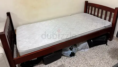 Single Wooden Bed for Sale - With Mattress