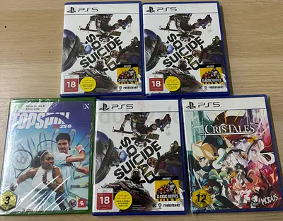 3x PS5 Suicide Squad + 1x  Cris Tales + 1x Xbox Topspin 2k25 (sealed, Brand New )