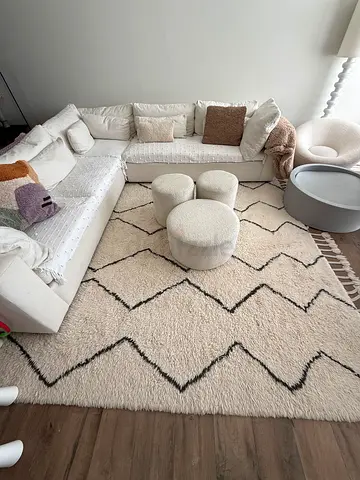 Large West Elm Hand-Woven Souk Wool Rug