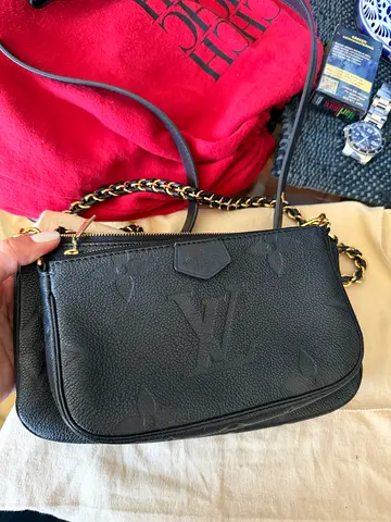 LV black monogram empreinte multi pochette accesorie bag