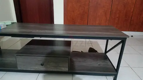 Sky-touch Wooden table / Entertainment Console with 1 Drawer - Grey