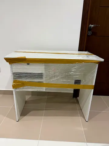White compact study/computer table - like new