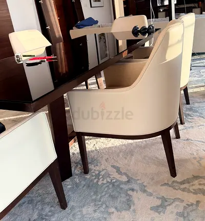 6 Modern Upholstered Armchairs in Beige