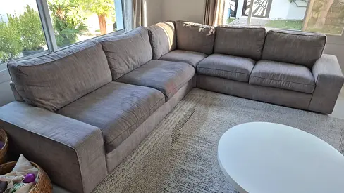 Large L-shaped Grey IKEA Kivik sofa — Comfortable 5-Seater Corner Sofa