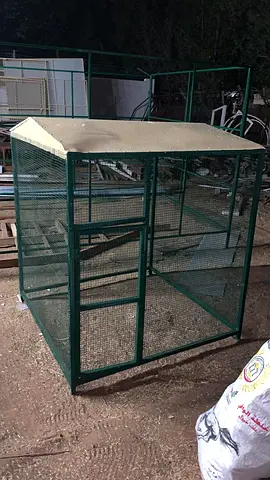 Large outdoor chicken cage - metal frame with roof