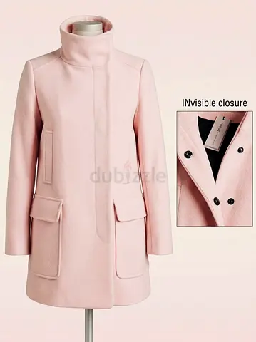 Zara Trafaluc Powder Pink High-Neck Coat – XS | Brand New With Tags
