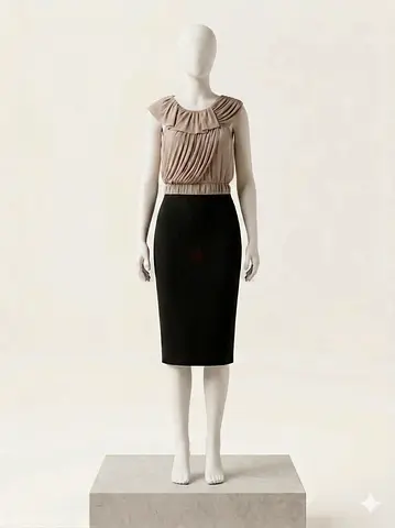 Zara Structured Two-Tone Midi Dress – Elegant Evening / Work Event Dress (Size S)