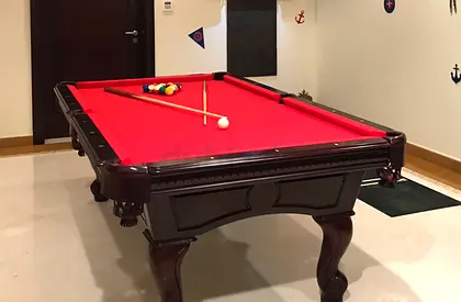 Classic 8 Foot Pool Table with Red Cloth - Excellent Condition