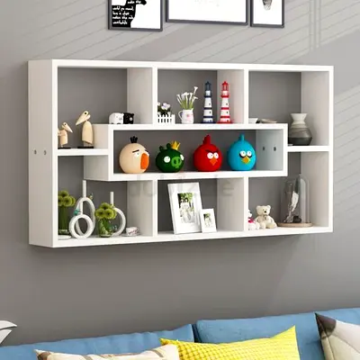 White Wall-Mounted Display Shelf / Decorative Bookcase
