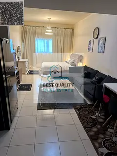 Furnished studio for monthly rent in Ajman One Tower, Al Rashidiya 3, prime location near Verona Rou