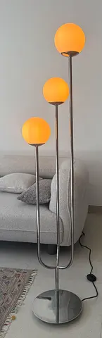 IKEA SIMRISHAMN Floor Lamp — Chrome  Opal White Glass, 3 Globes