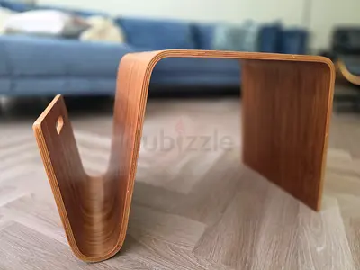 Curved Plywood Side Table / Laptop Stand - Modern Minimal