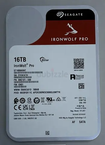 Seagate IronWolf Pro 16TB NAS HDD – New Sealed  Or shorter options:  * Seagate IronWolf Pro 16TB NAS