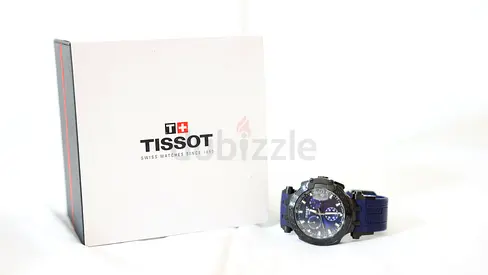 Tissot Chronograph Watch with Blue Rubber Strap