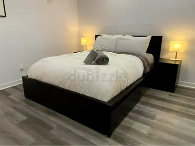 IKEA Black MALM Queen Storage Bed with IKEA Mattress 160 x 200 cm