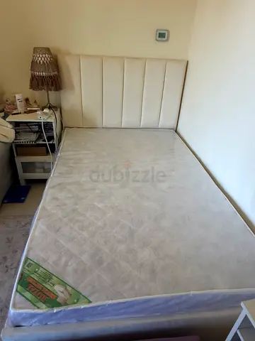 Comfortable Single Bed with Mattress and Padded Headboard