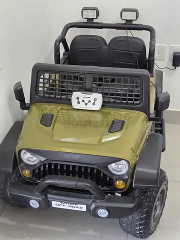 Electric Ride-On Off-Road Jeep for Kids - 2-Seater, Green