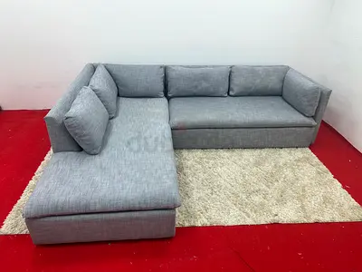 As perfect condition pottery barn grey color lshape sofa