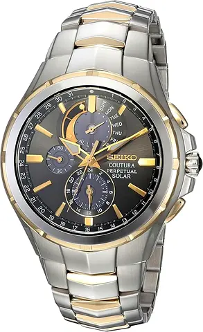 Seiko Coutura Perpetual Solar Mens Watch - Two-Tone Stainless Steel