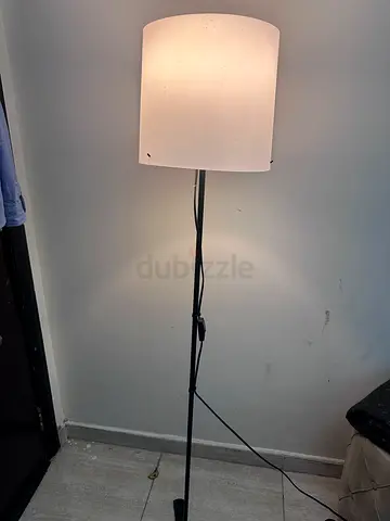 Ikea Simple white floor lamp with fabric shade - good condition