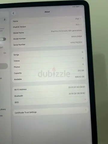 IPAD PRO 6th gen 12.9 512gb