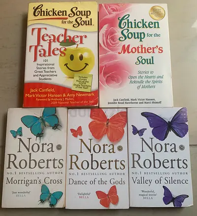 Collection: Chicken Soup (Teacher  Mothers) + 3 Nora Roberts Paperbacks