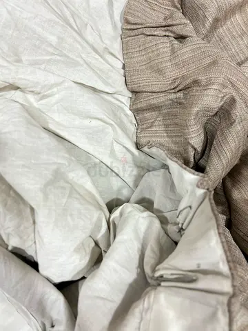 Beige textured blackout curtains - set of panels, gently used