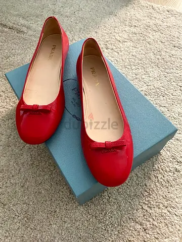 Ballet Flats PRADA Red Shoes, Size 38