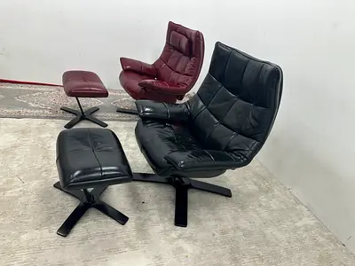 Selling two Natuzzi arm chair with footstool
