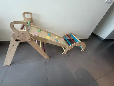 Kids wooden climbing gym