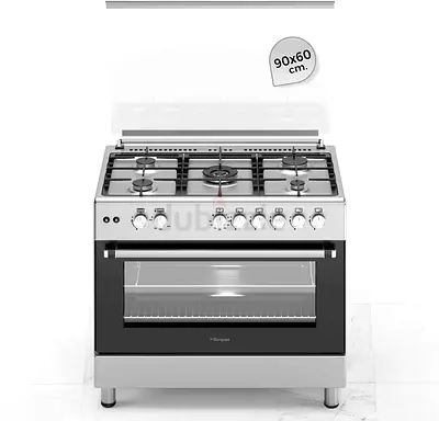 Bompani 90x60 5-Burner Stainless Steel Gas Range with Oven - Good Condition