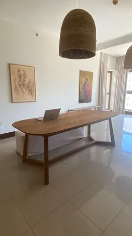 Solid Wood Dining Table with Bench Excellent Condition
