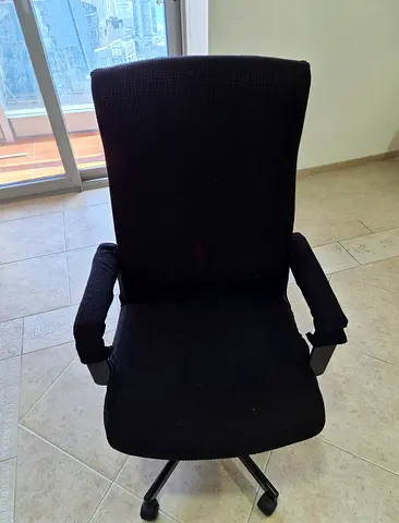 IKEA Office Chair with Armrests and Black Cover