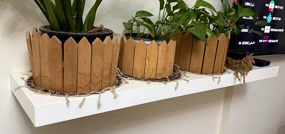Wall-mounted white floating shelf
