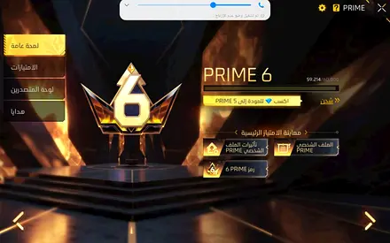 Gaming account with Prime 6 rank (in-game screenshot shown)
