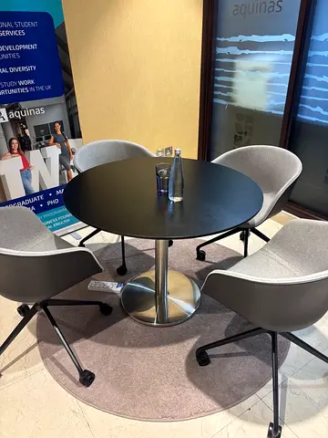 Round Coffee Table with 4 office chairs