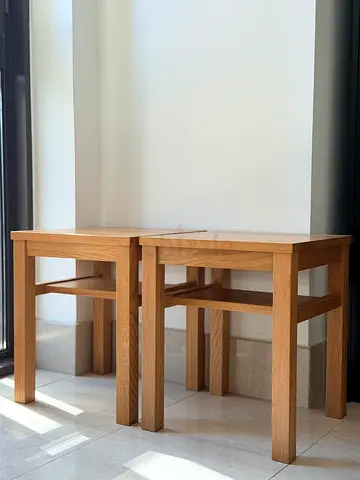 65 % OFF - Muji Oak Bedside Tables / Nightstands