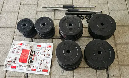 Adjustable Dumbbell Set with Plates and Bars (Rubber-coated)