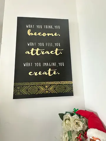 Black  Gold Motivational Wall Art - Become, Attract, Create