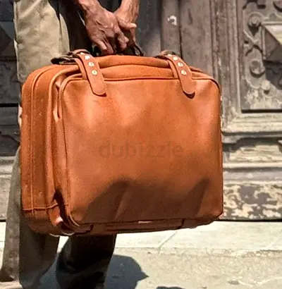 Vintage Leather Travel Briefcase Bag