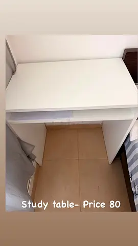 Simple White Study Table - Good Condition
