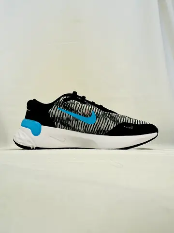 Nike renew Black and White Textured Running Shoes with Blue Swoosh