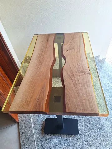 solid wood epoxy table 120x80 cm